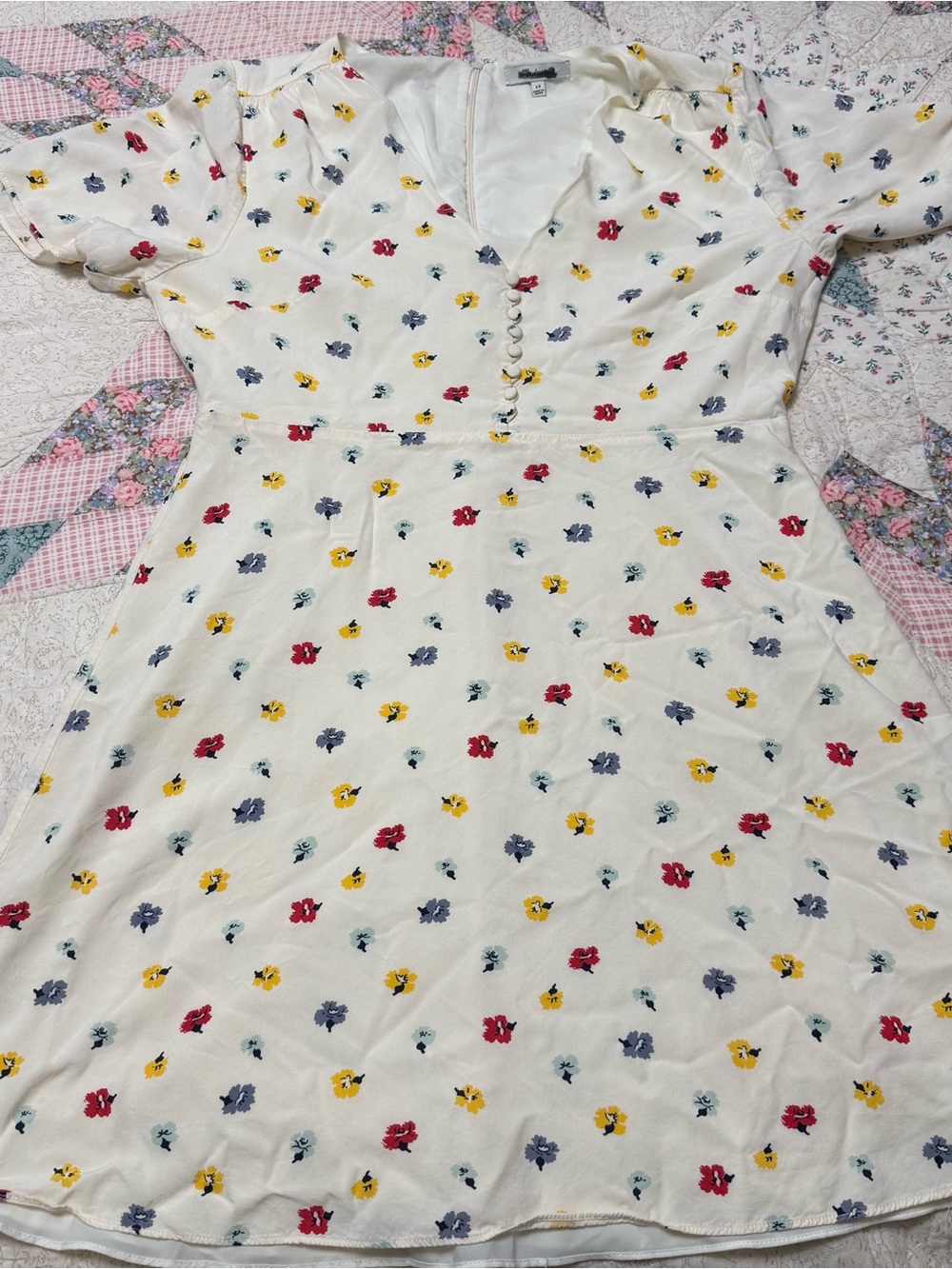 Madewell Orchard Flutter-Sleeve Dress in Confetti Floral